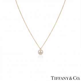 Tiffany & Co. Rose Gold Diamond Metro Peace Pendant